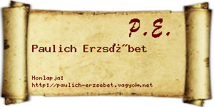 Paulich Erzsébet névjegykártya